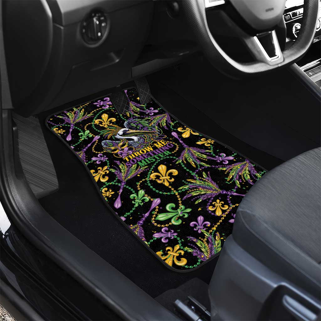 Mardi Gras Pelican Car Mats Throw me Something Mister! - Wonder Print Shop