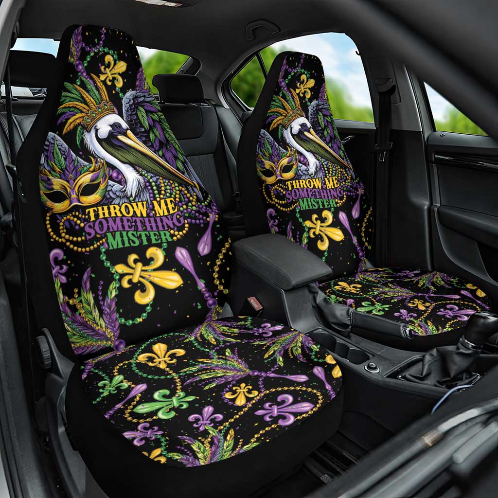 Mardi Gras Pelican Car Seat Cover Throw me Something Mister! - Wonder Print Shop