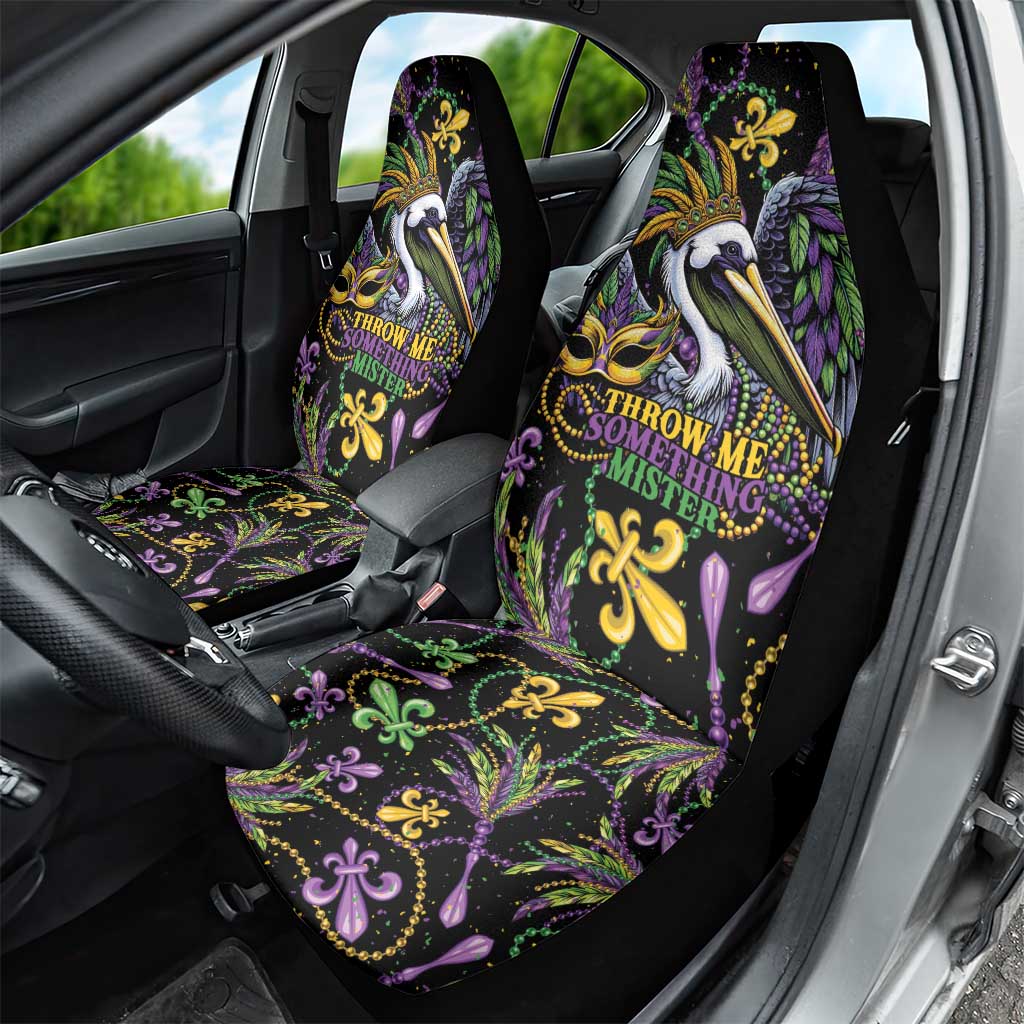 Mardi Gras Pelican Car Seat Cover Throw me Something Mister! - Wonder Print Shop