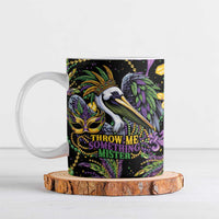Mardi Gras Pelican Ceramic Mug Throw me Something Mister! - Wonder Print Shop