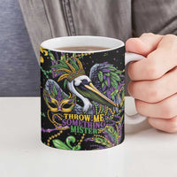 Mardi Gras Pelican Ceramic Mug Throw me Something Mister! - Wonder Print Shop