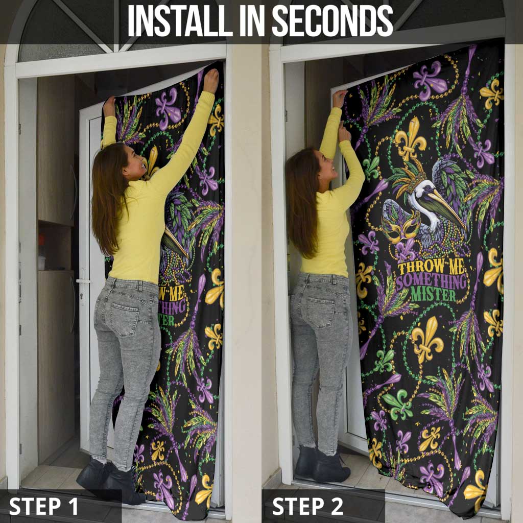 Mardi Gras Pelican Door Cover Throw me Something Mister! - Wonder Print Shop