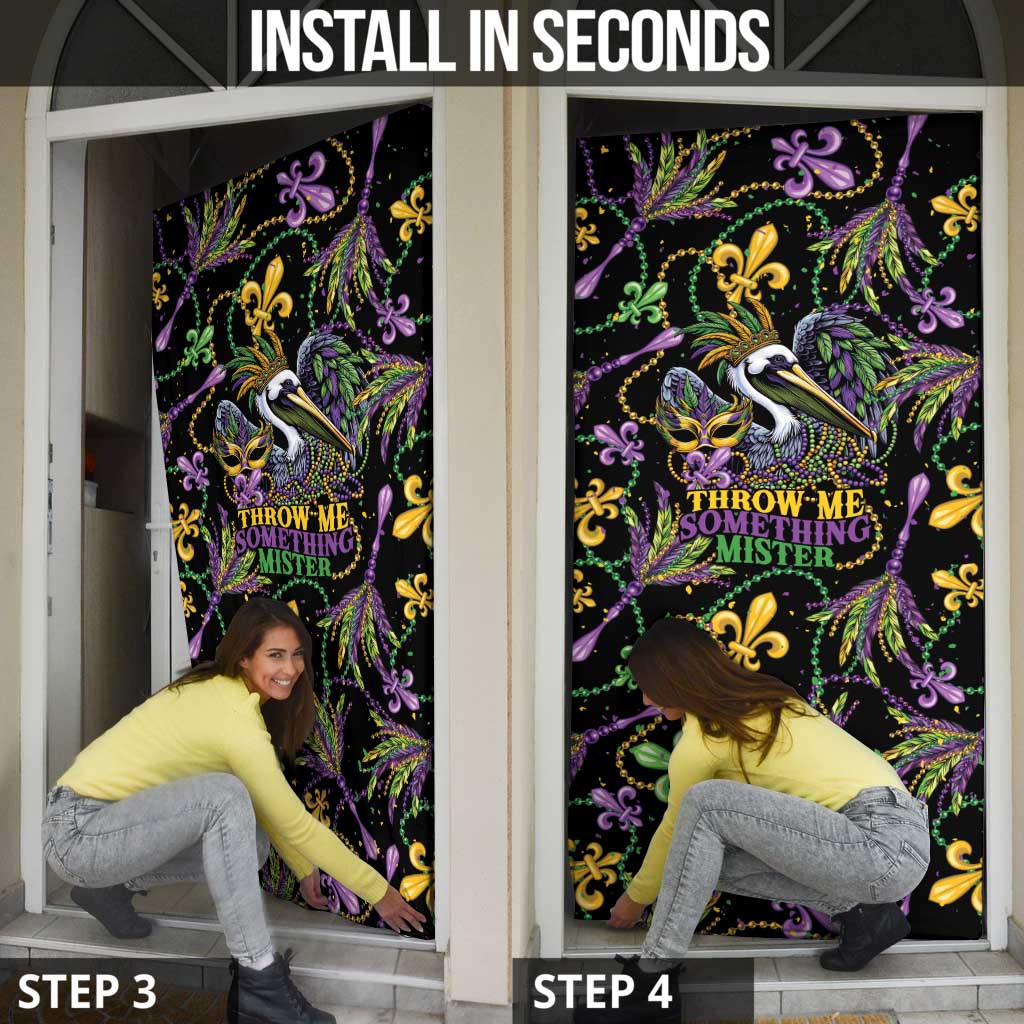 Mardi Gras Pelican Door Cover Throw me Something Mister! - Wonder Print Shop