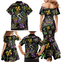 Mardi Gras Pelican Family Matching Mermaid Dress and Hawaiian Shirt Throw me Something Mister! - Wonder Print Shop
