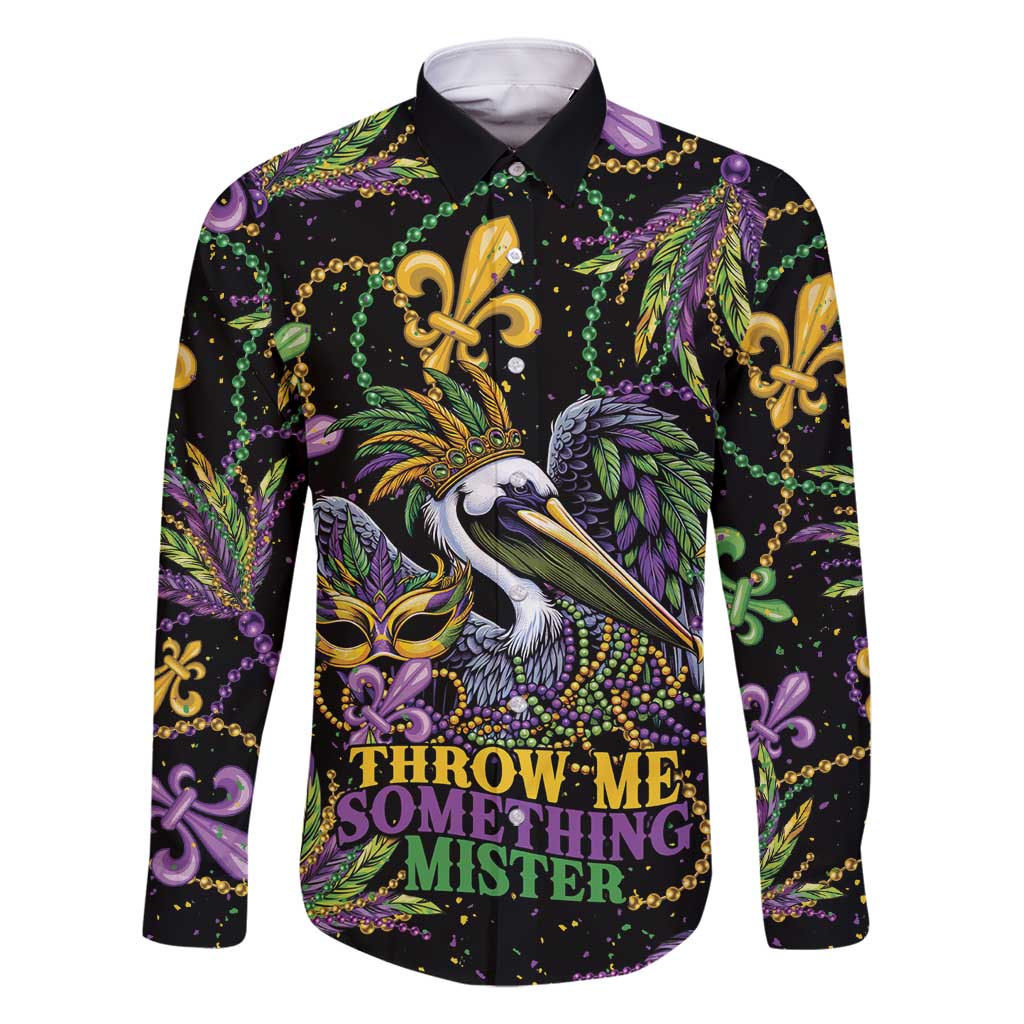 Mardi Gras Pelican Family Matching Mermaid Dress and Hawaiian Shirt Throw me Something Mister! - Wonder Print Shop