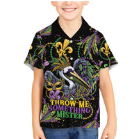 Mardi Gras Pelican Family Matching Mermaid Dress and Hawaiian Shirt Throw me Something Mister! - Wonder Print Shop