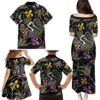 Mardi Gras Pelican Family Matching Puletasi and Hawaiian Shirt Throw me Something Mister! - Wonder Print Shop
