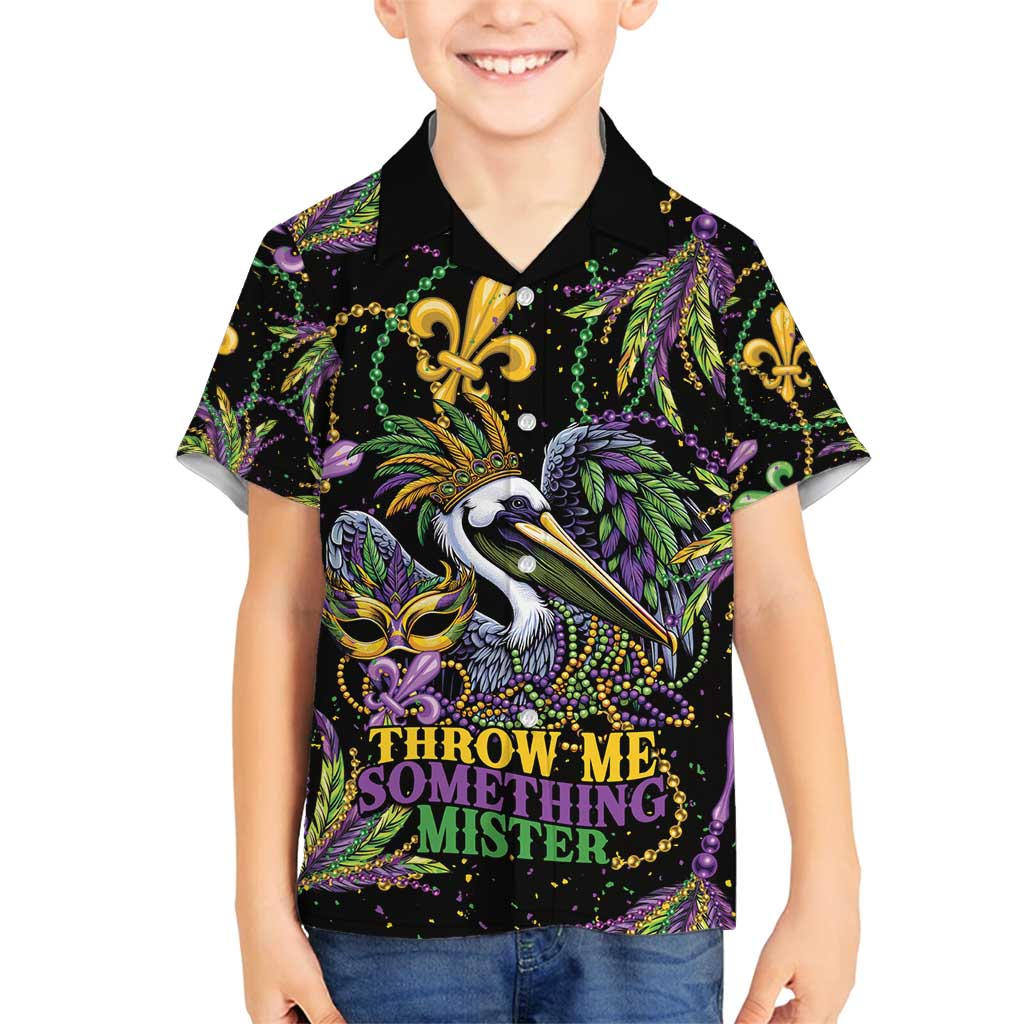 Mardi Gras Pelican Family Matching Summer Maxi Dress and Hawaiian Shirt Throw me Something Mister! - Wonder Print Shop