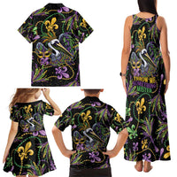 Mardi Gras Pelican Family Matching Tank Maxi Dress and Hawaiian Shirt Throw me Something Mister! - Wonder Print Shop