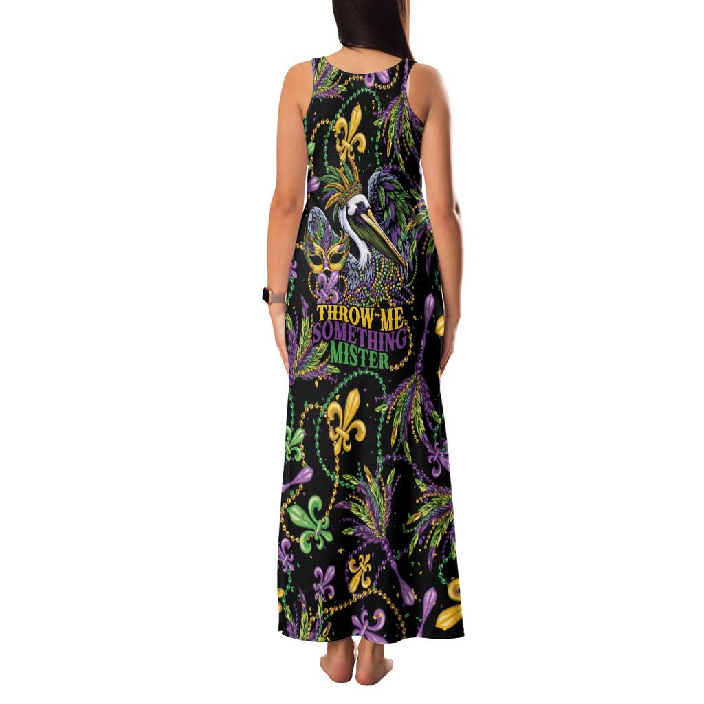 Mardi Gras Pelican Family Matching Tank Maxi Dress and Hawaiian Shirt Throw me Something Mister! - Wonder Print Shop