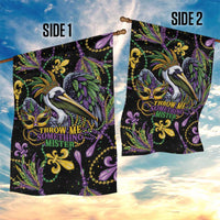 Mardi Gras Pelican Garden Flag Throw me Something Mister! - Wonder Print Shop
