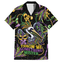 Mardi Gras Pelican Hawaiian Shirt Throw me Something Mister! - Wonder Print Shop
