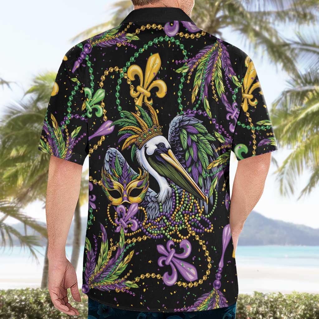Mardi Gras Pelican Hawaiian Shirt Throw me Something Mister! - Wonder Print Shop