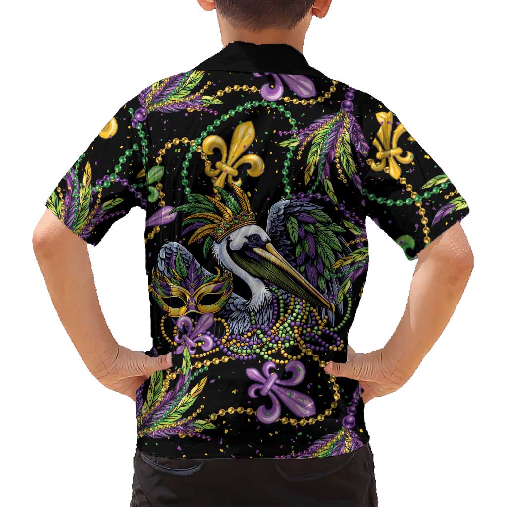 Mardi Gras Pelican Hawaiian Shirt Throw me Something Mister! - Wonder Print Shop