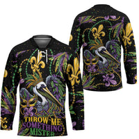 Mardi Gras Pelican Hockey Jersey Throw me Something Mister! - Wonder Print Shop