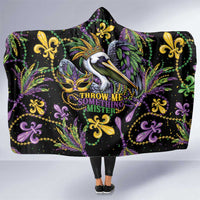 Mardi Gras Pelican Hooded Blanket Throw me Something Mister! - Wonder Print Shop