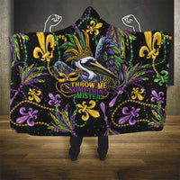 Mardi Gras Pelican Hooded Blanket Throw me Something Mister! - Wonder Print Shop