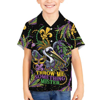 Mardi Gras Pelican Kid Hawaiian Shirt Throw me Something Mister! - Wonder Print Shop