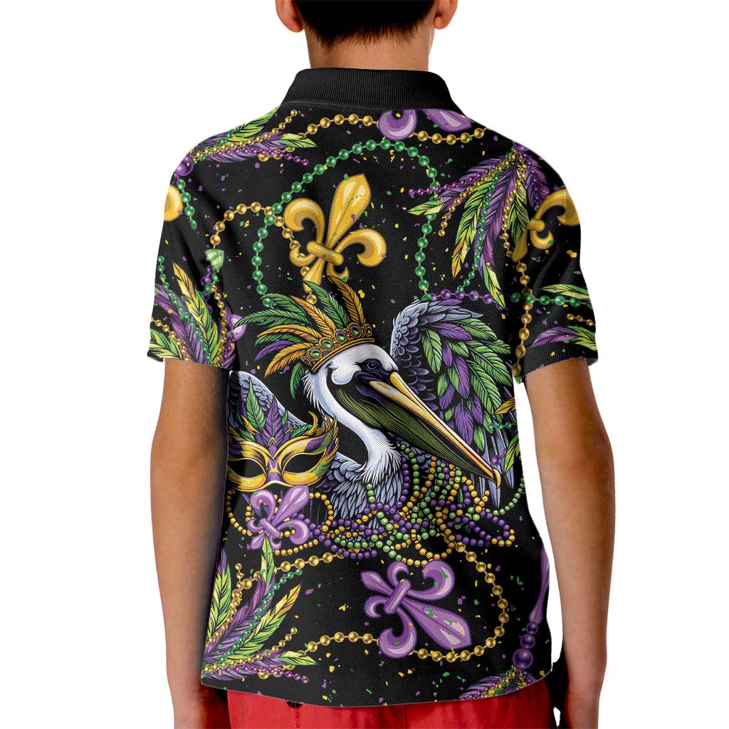 Mardi Gras Pelican Kid Polo Shirt Throw me Something Mister! - Wonder Print Shop