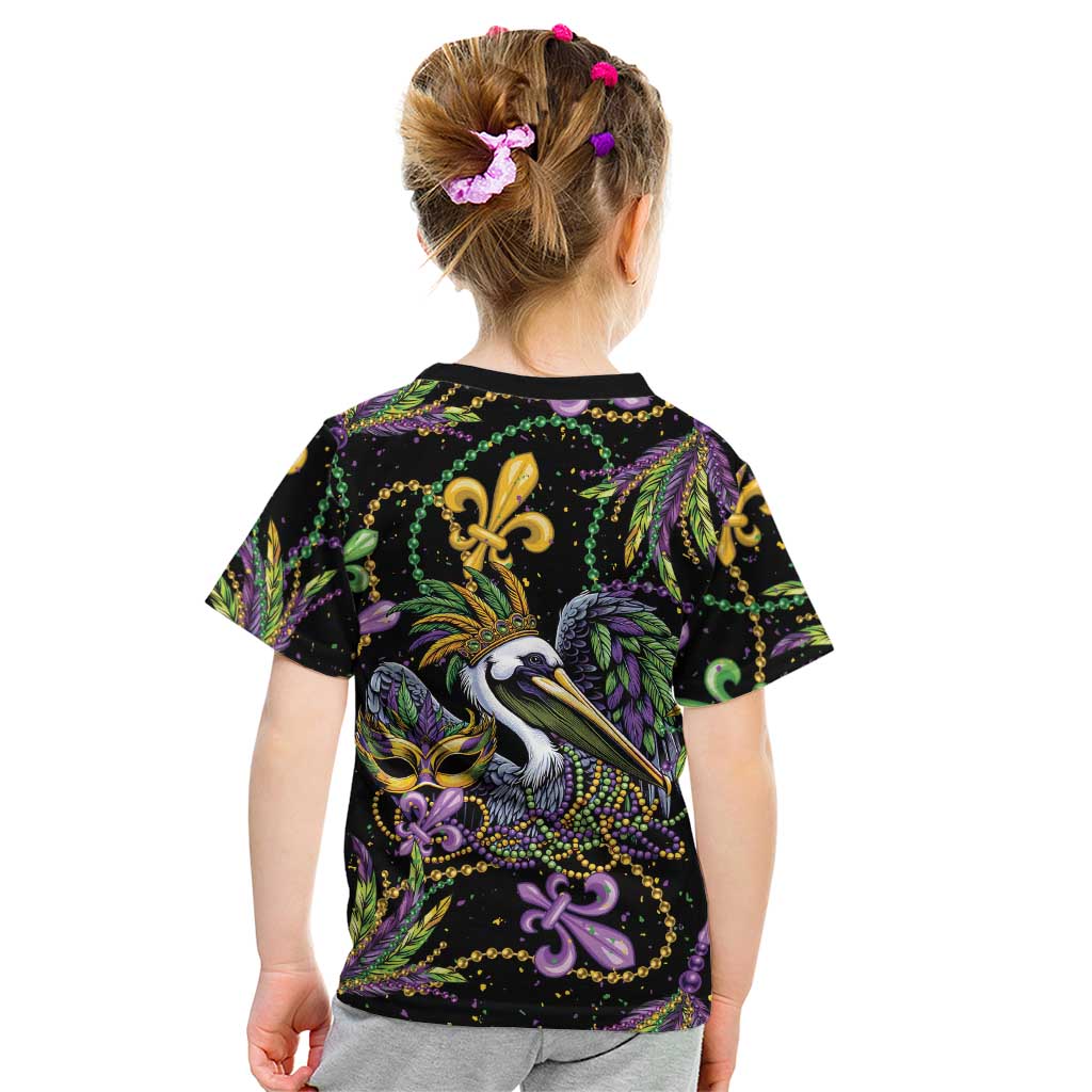 Mardi Gras Pelican Kid T Shirt Throw me Something Mister! - Wonder Print Shop
