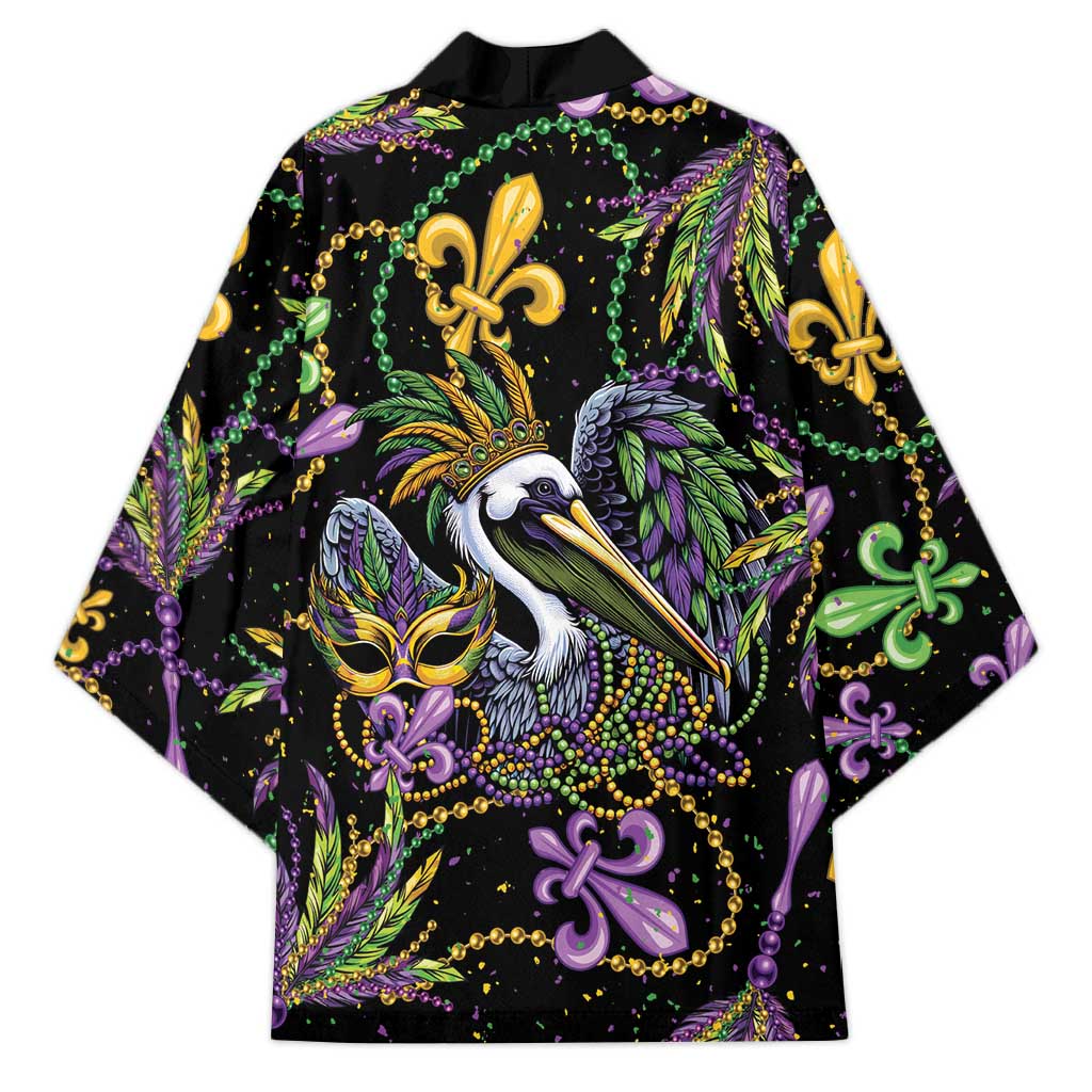 Mardi Gras Pelican Kimono Throw me Something Mister! - Wonder Print Shop
