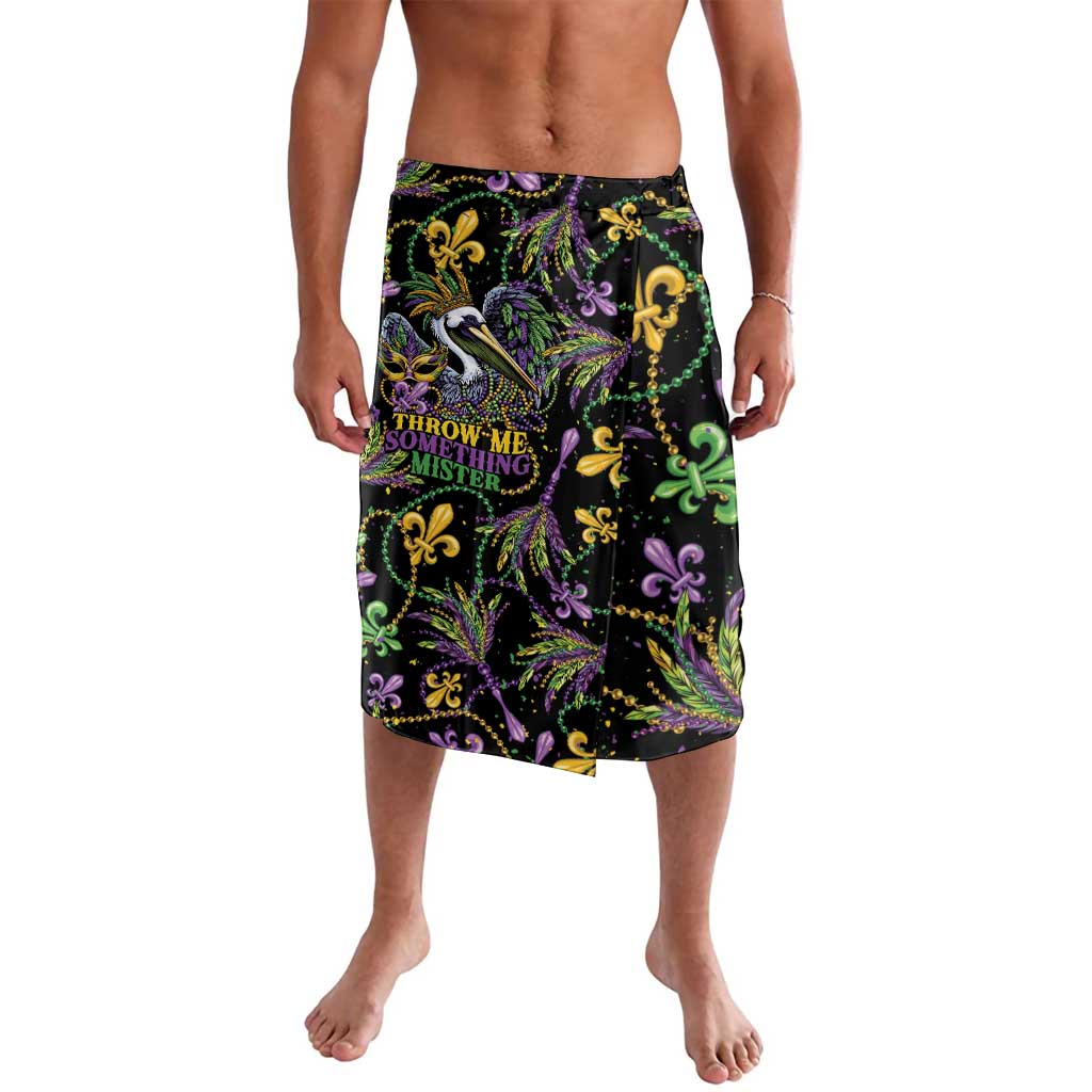 Mardi Gras Pelican Lavalava Throw me Something Mister! - Wonder Print Shop