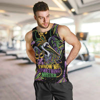 Mardi Gras Pelican Men Tank Top Throw me Something Mister! - Wonder Print Shop