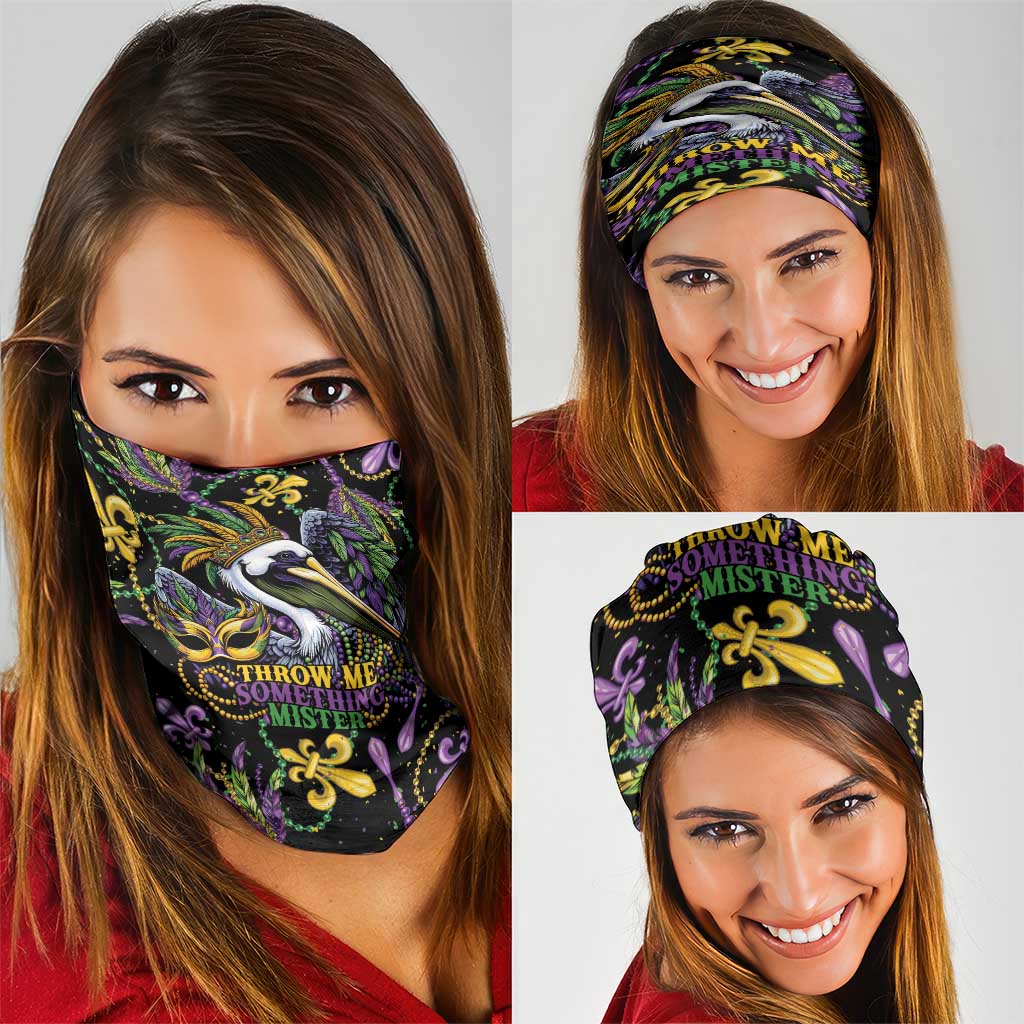 Mardi Gras Pelican Neck Gaiter Throw me Something Mister! - Wonder Print Shop