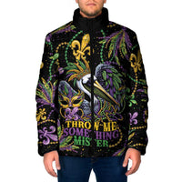 Mardi Gras Pelican Padded Jacket Throw me Something Mister! - Wonder Print Shop