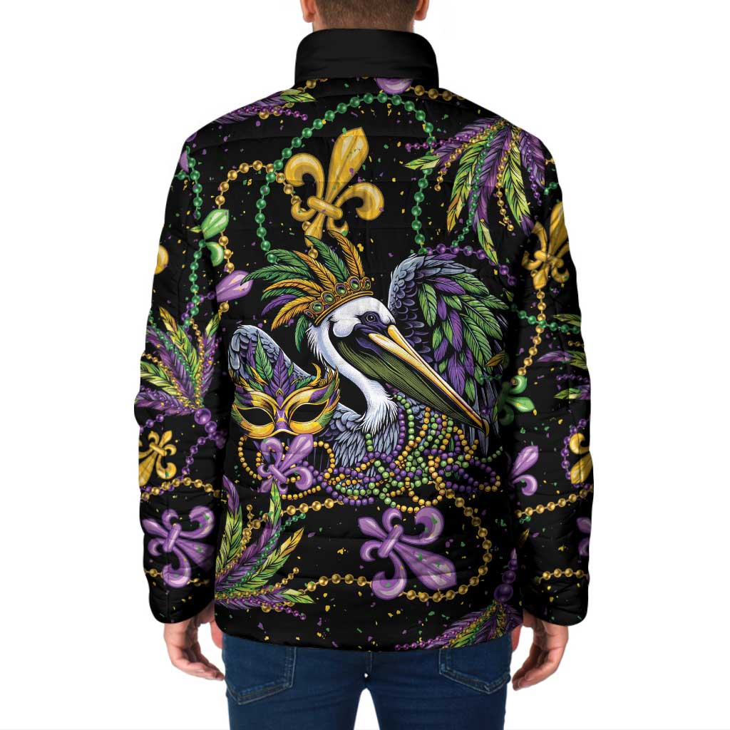 Mardi Gras Pelican Padded Jacket Throw me Something Mister! - Wonder Print Shop