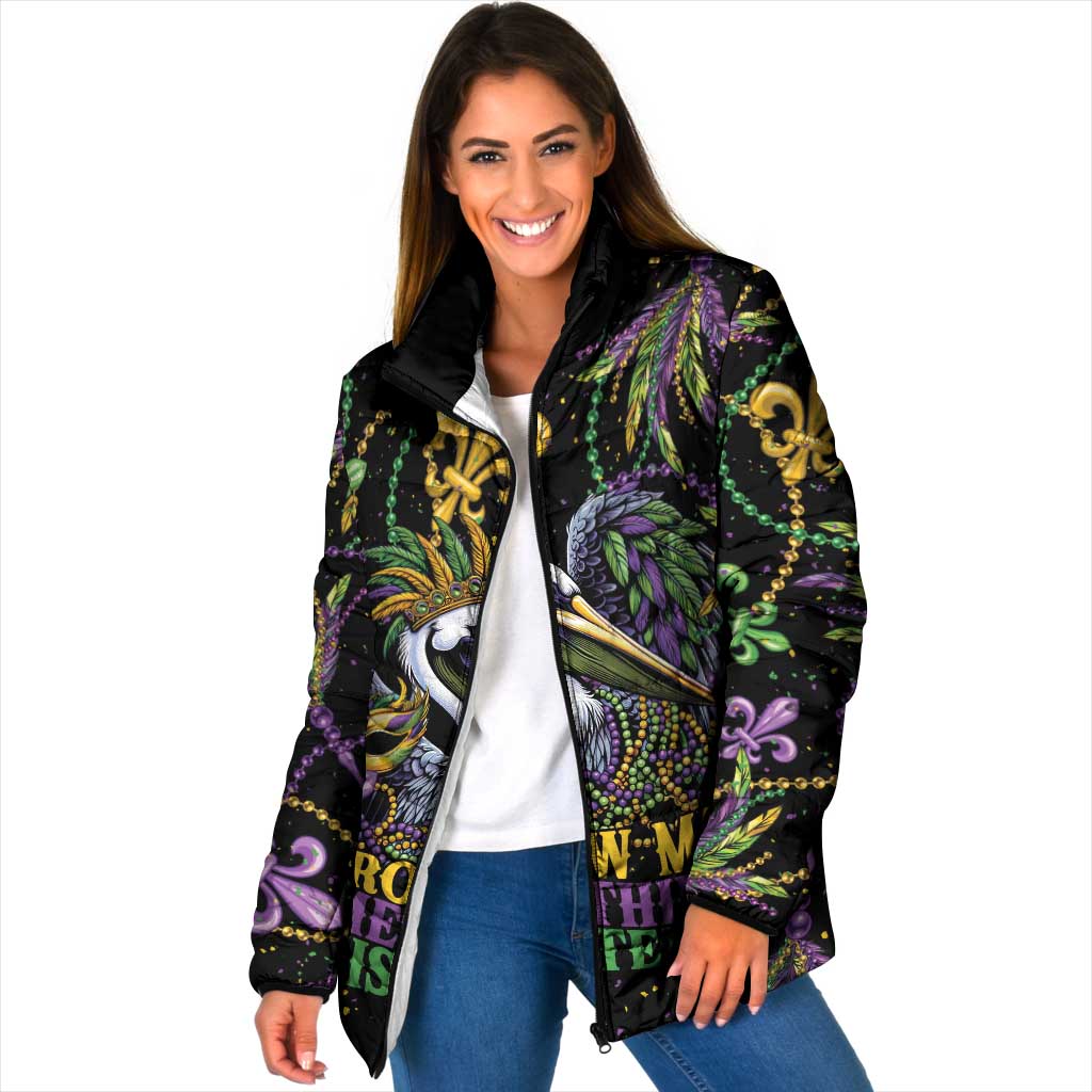 Mardi Gras Pelican Padded Jacket Throw me Something Mister! - Wonder Print Shop