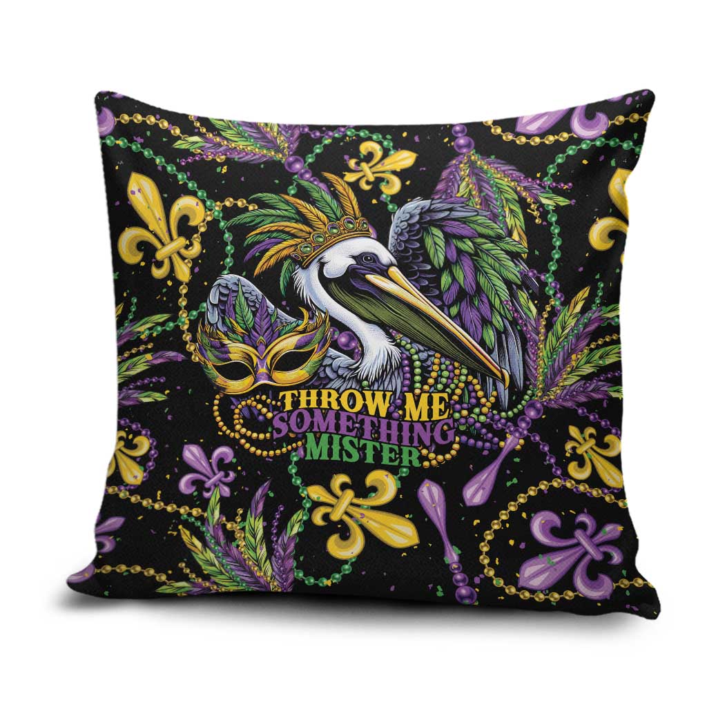 Mardi Gras Pelican Pillow Cover Throw me Something Mister! - Wonder Print Shop