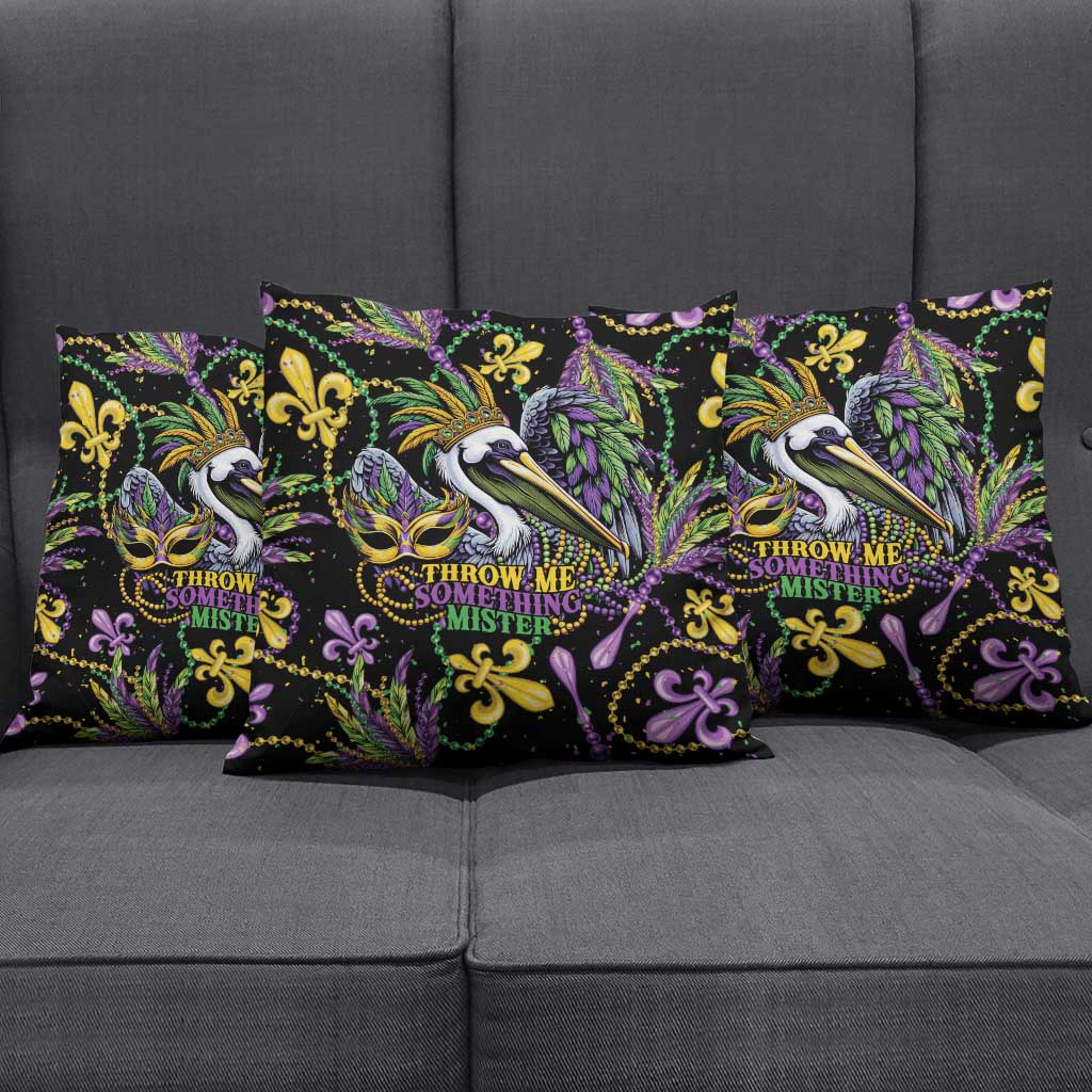 Mardi Gras Pelican Pillow Cover Throw me Something Mister! - Wonder Print Shop