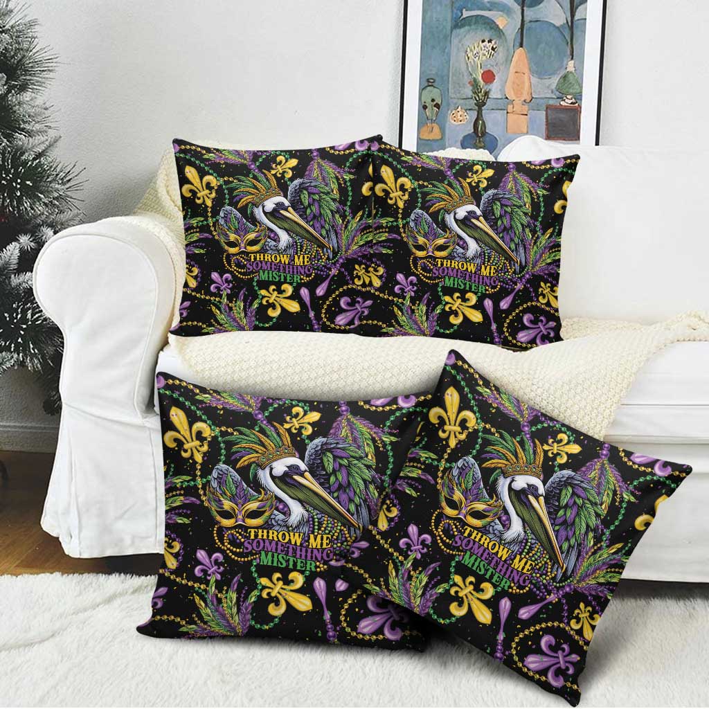 Mardi Gras Pelican Pillow Cover Throw me Something Mister! - Wonder Print Shop