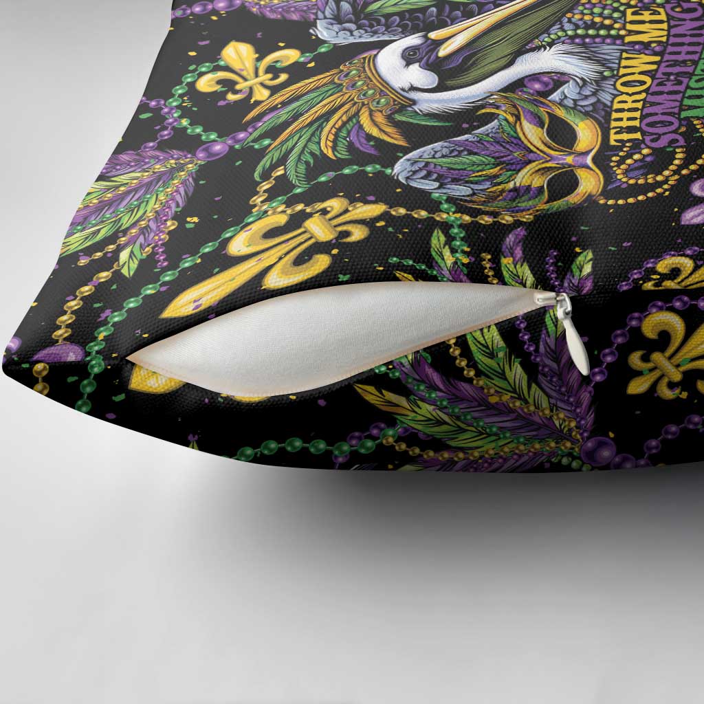 Mardi Gras Pelican Pillow Cover Throw me Something Mister! - Wonder Print Shop