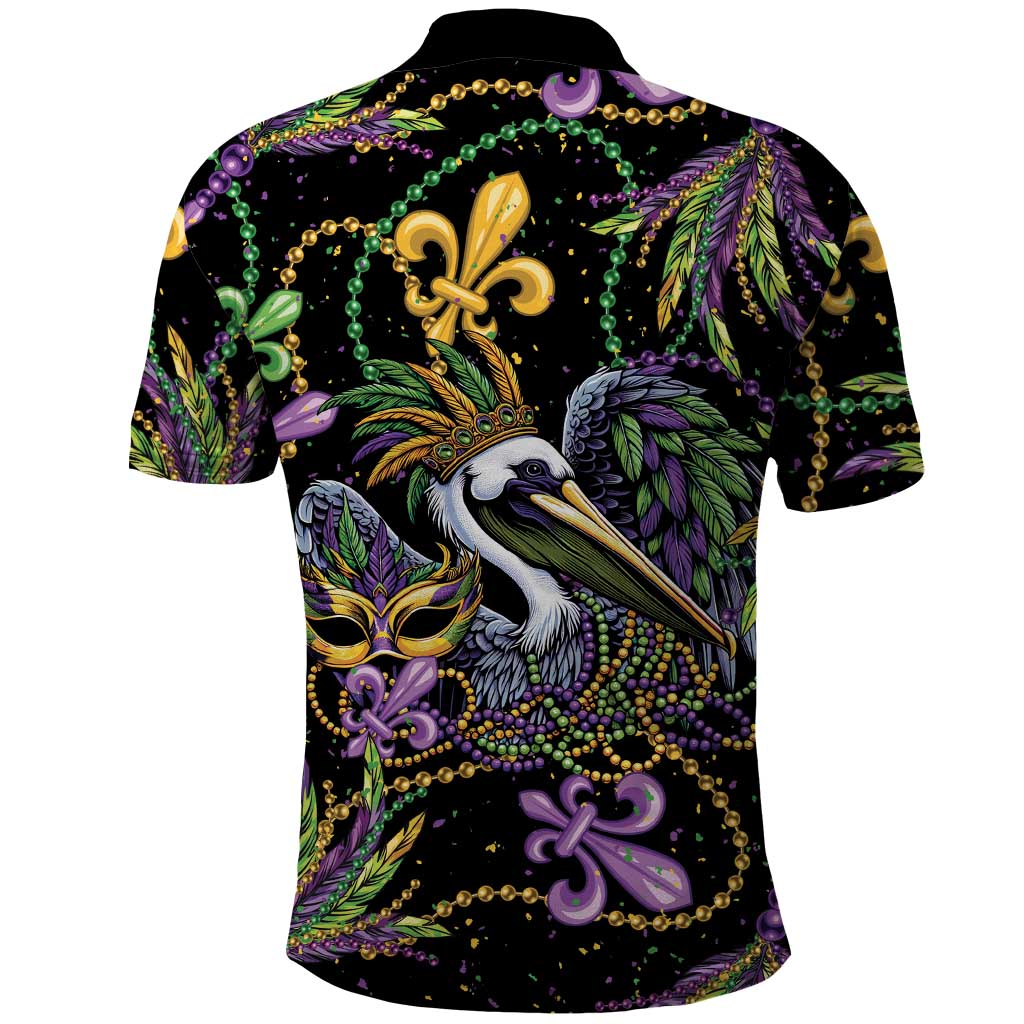 Mardi Gras Pelican Polo Shirt Throw me Something Mister! - Wonder Print Shop