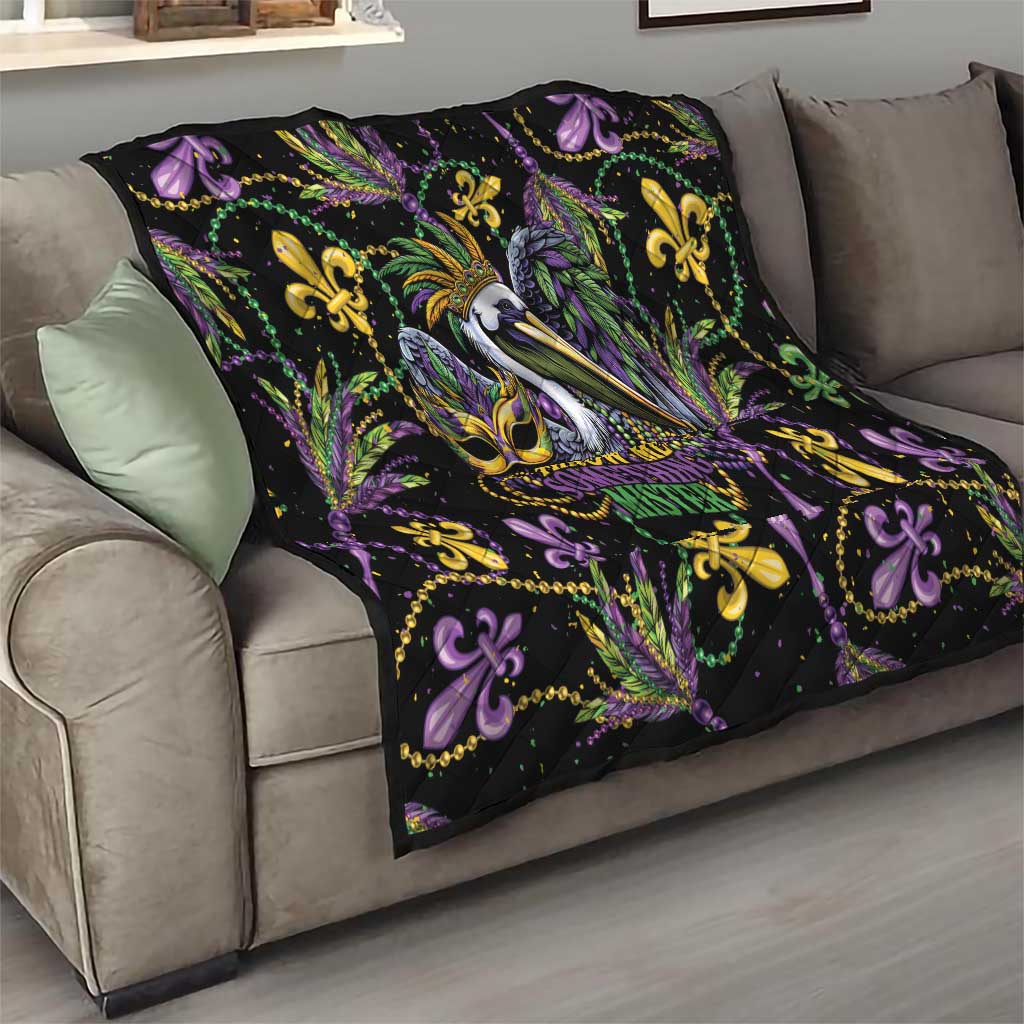 Mardi Gras Pelican Quilt Throw me Something Mister! - Wonder Print Shop