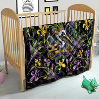 Mardi Gras Pelican Quilt Throw me Something Mister! - Wonder Print Shop
