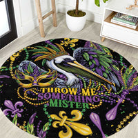 Mardi Gras Pelican Round Carpet Throw me Something Mister! - Wonder Print Shop