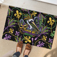 Mardi Gras Pelican Rubber Doormat Throw me Something Mister! - Wonder Print Shop