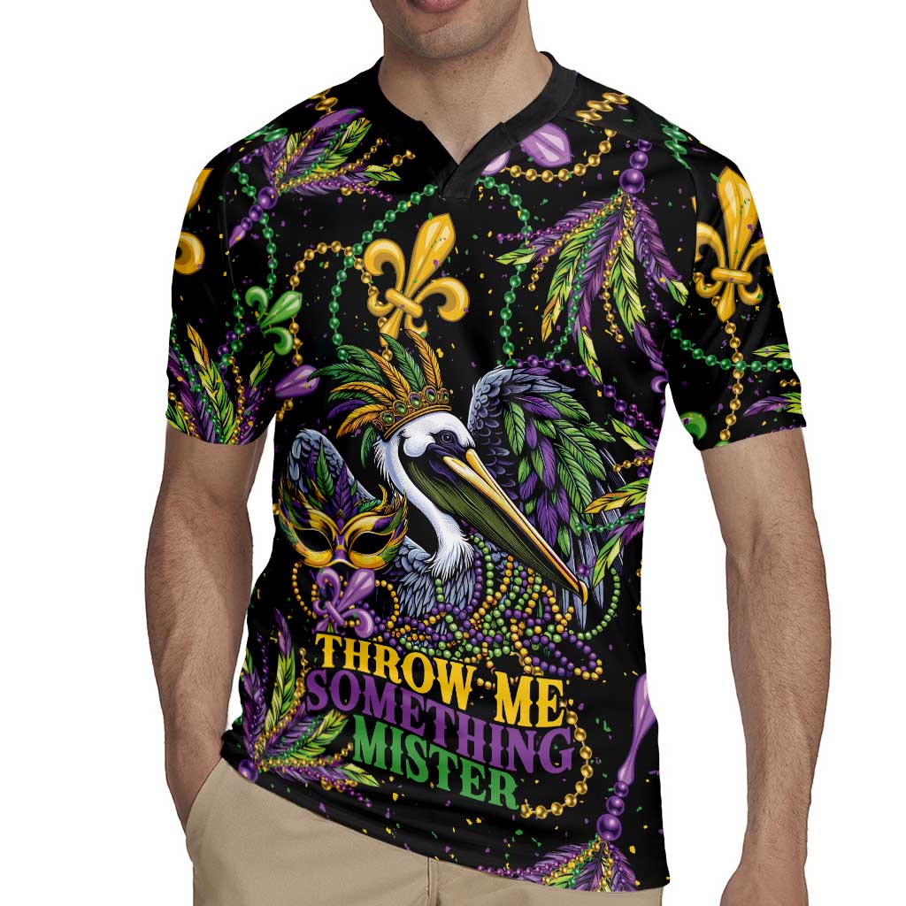 Mardi Gras Pelican Rugby Jersey Throw me Something Mister! - Wonder Print Shop