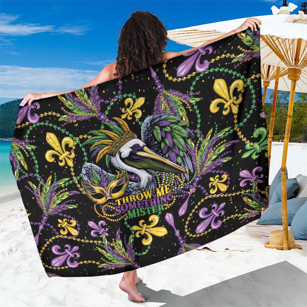 Mardi Gras Pelican Sarong Throw me Something Mister! - Wonder Print Shop