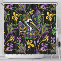 Mardi Gras Pelican Shower Curtain Throw me Something Mister! - Wonder Print Shop