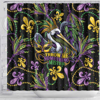 Mardi Gras Pelican Shower Curtain Throw me Something Mister! - Wonder Print Shop