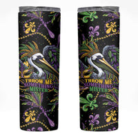 Mardi Gras Pelican Skinny Tumbler Throw me Something Mister! - Wonder Print Shop