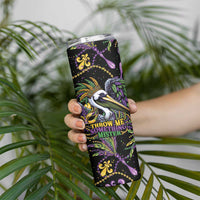 Mardi Gras Pelican Skinny Tumbler Throw me Something Mister! - Wonder Print Shop
