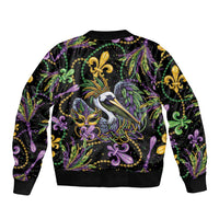 Mardi Gras Pelican Sleeve Zip Bomber Jacket Throw me Something Mister! - Wonder Print Shop