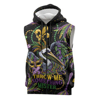 Mardi Gras Pelican Sleeveless Zip Hoodie Throw me Something Mister! - Wonder Print Shop
