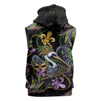 Mardi Gras Pelican Sleeveless Zip Hoodie Throw me Something Mister! - Wonder Print Shop