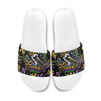 Mardi Gras Pelican Slide Sandals Throw me Something Mister! - Wonder Print Shop